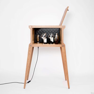 Popstar Bar aus Holz, Eiche, Natur, UK-Stecker