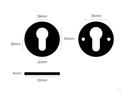 Euro-Zylinderschild 35 mm Stahl Schweißerfarbe Schwarz Britischer Standard