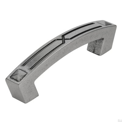 Länglicher Möbelgriff 1536 96 Antik Silber