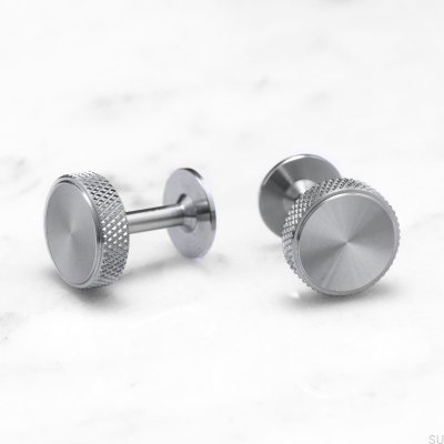Manschettenknöpfe aus Stahl und Silber