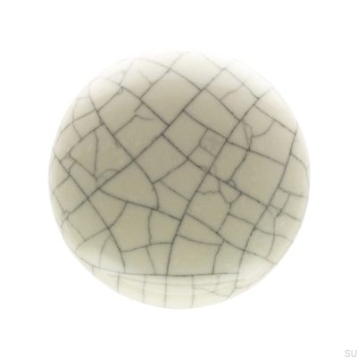 Möbelknopf SP65 Porzellanweiß mit Antikgold