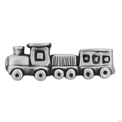 Länglicher Möbelgriff Train 1883 Antik Silber