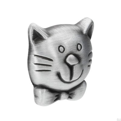 Möbelknopf Katze 1886 Antik Silber