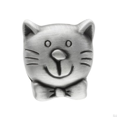 Möbelknopf Katze 1886 Antik Silber