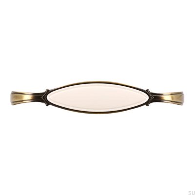 Länglicher Möbelgriff 1973 96 Antik Bronze mit Beige