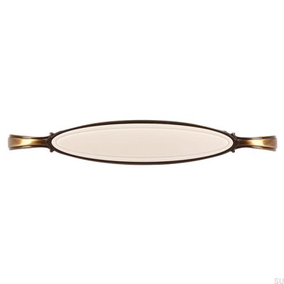 Länglicher Möbelgriff 1973 128 Antik Bronze mit Beige