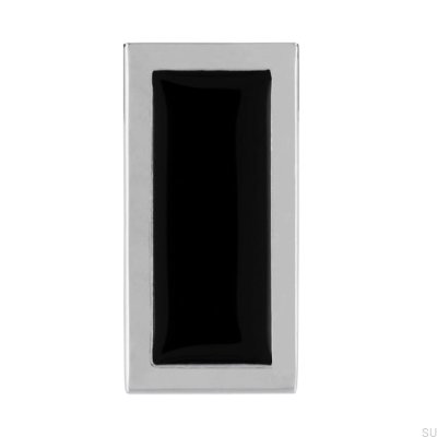 Möbelknopf 2013 Chrom poliert mit Schwarz