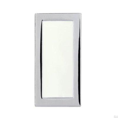 Möbelknopf 2013 Poliertes Chrom mit Weiß