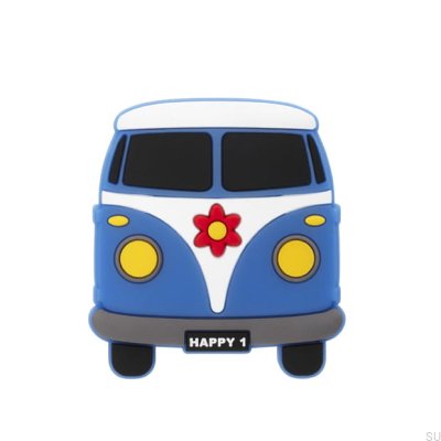 Möbelknopf H233 Rubber Blue Bus