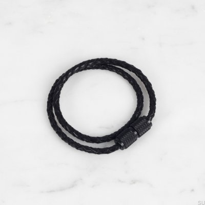 Doppelkreuzarmband 42 cm Schwarz