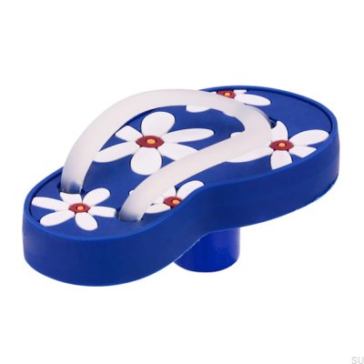 Möbelknopf H210L Links Gummi Blau