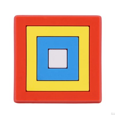 Möbelknopf H156 Quadrat Gummi Bunt