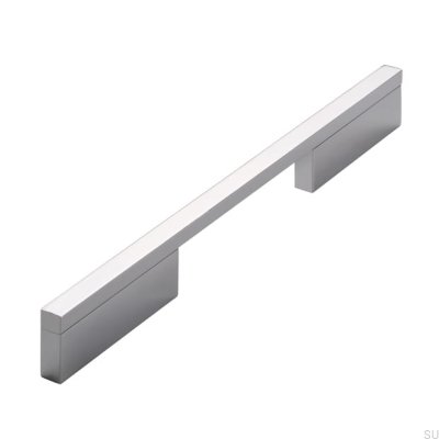 Möbelgriff lang 2110 128/224 Aluminium Chrom Poliert