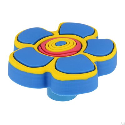 Möbelknopf H149 Blaue Gummiblume