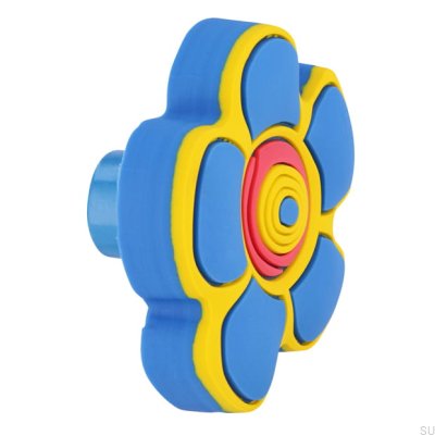 Möbelknopf H149 Blaue Gummiblume