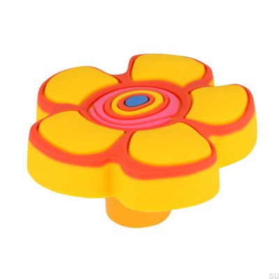 Möbelknopf H149 Gelbe Gummiblume