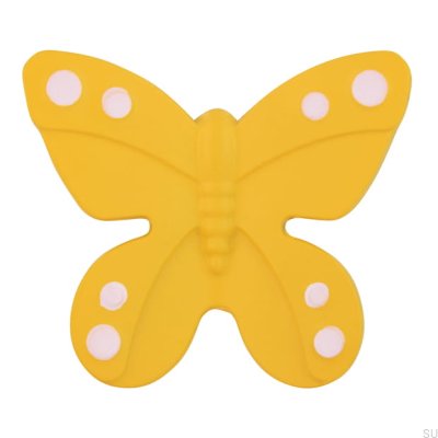 Möbelknopf H143 Schmetterling Kunststoff Gelb