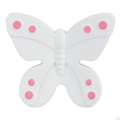 Möbelknopf H143 Schmetterling Kunststoff Weiß