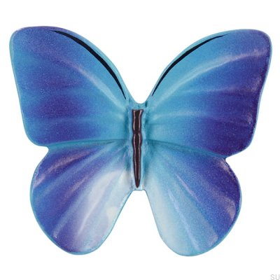 Möbelknopf H044 Schmetterling Kunststoff Blau