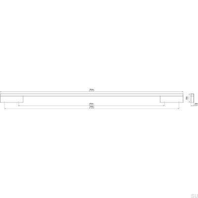 Möbelgriff lang 2110 480/576 Aluminium Silber gebürstet