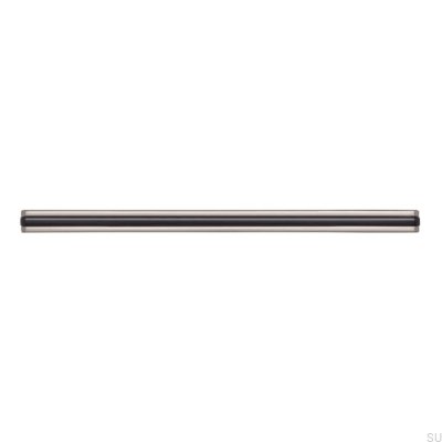 Länglicher Möbelgriff 2170 128/160 Silber gebürstet mit Schwarz