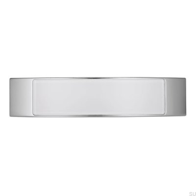 Langer Möbelgriff 2184 96 Chrom Poliert mit Weiß