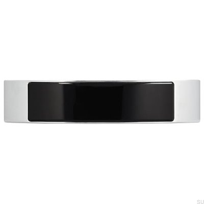 Langer Möbelgriff 2184 96 Chrom Poliert mit Schwarz