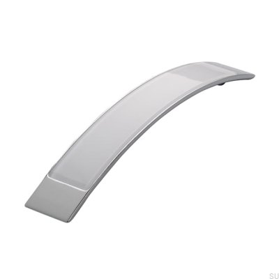 Langer Möbelgriff 2184 160 Chrom Poliert mit Weiß