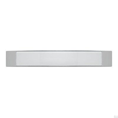 Langer Möbelgriff 2184 160 Chrom Poliert mit Weiß