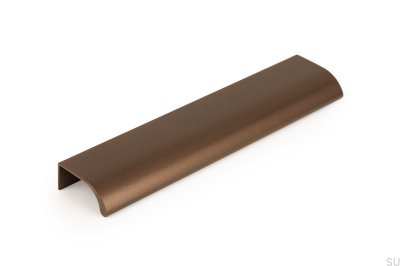 Ona 128 Möbelgriff aus Aluminium mit brauner Kante