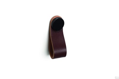 Möbelgriff Flexa 70 Leder Braun mit Schwarz