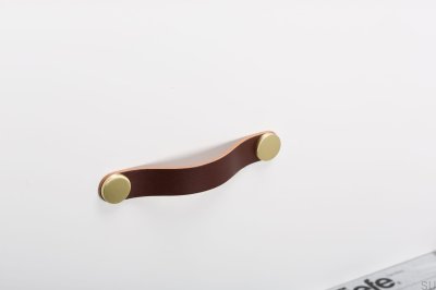 Möbelgriff Flexa 128 Leder Braun mit Gold
