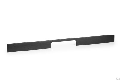 Peak 448 länglicher Möbelgriff, gebürstetes schwarzes Aluminium