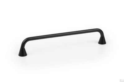 Bella 160 länglicher Möbelgriff, mattschwarzes Metall