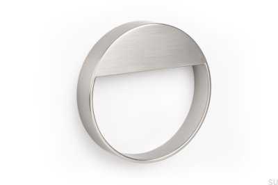 Runder Möbelgriff Bau 64 Nickel gebürstet