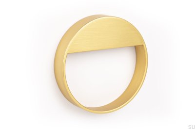 Runder Möbelgriff Bau 64, gebürstetes Gold