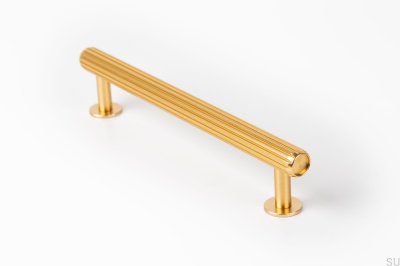 Länglicher Möbelgriff Rille 160 Gold Brushed