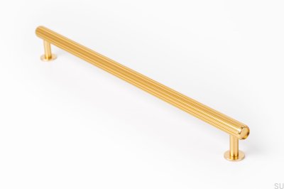Rille 320 länglicher Möbelgriff in Gold Brushed