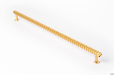 Länglicher Möbelgriff Rille 480 Gold Brushed