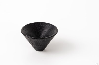 Möbelknopf Conic 43 Holz Schwarz Lackiert