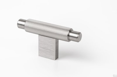 Möbelknopf T-Bar Arpa Aluminium Silber gebürstet