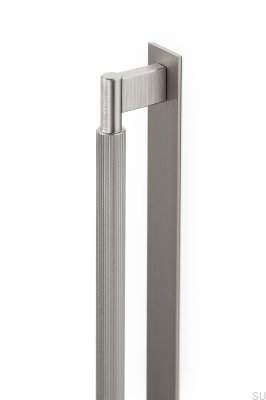 Möbellängsgriff mit Arpa-Platte 1178, Aluminium, Silber, Gebürstet