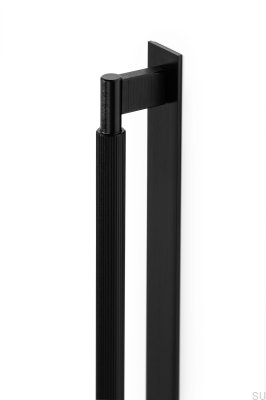 Möbellängsgriff mit Arpa Platte 1178, Aluminium, schwarz, gebürstet