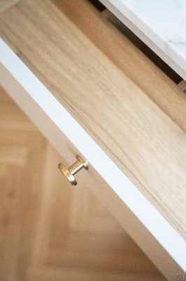 Möbelknopf Uno Gebürstetes Messing Unlackiert