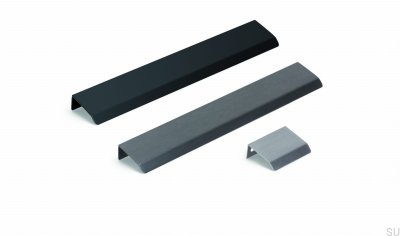 Curve 32 Aluminiumgrau Möbelgriff mit gebürsteter Kante