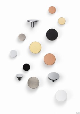 Möbelknopf Como Big Black Polished Nickel