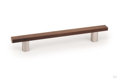 Langer Möbelgriff Ara W 160 Nussbaum mit Aluminium