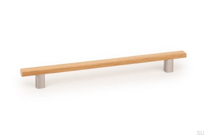 Langer Möbelgriff Ara W 224 Eiche mit Aluminium