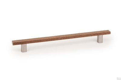Langer Möbelgriff Ara W 224 Nussbaum mit Aluminium