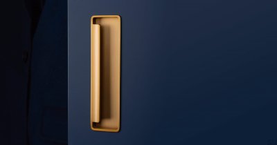 Klappbarer Möbelgriff, gebürstetes Gold, Cava